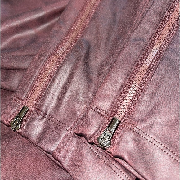 Athleta Delancey Gleam Moto Faux Leather Tights in Decadent Chocolate Sz. XL - Picture 12 of 12